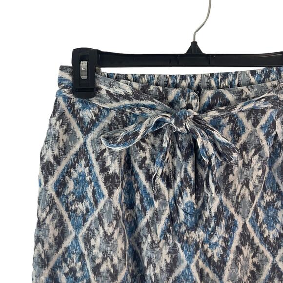 Anthropologie Skies Are Blue Women's Size Small Flowy Printed Blue Tie Shorts - Picture 2 of 8